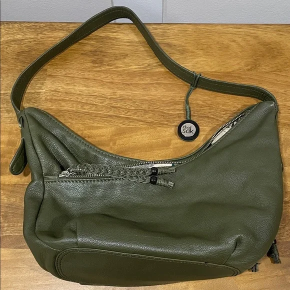 The Sak Olive Green Leather Hobo Bag - Picture 2 of 10
